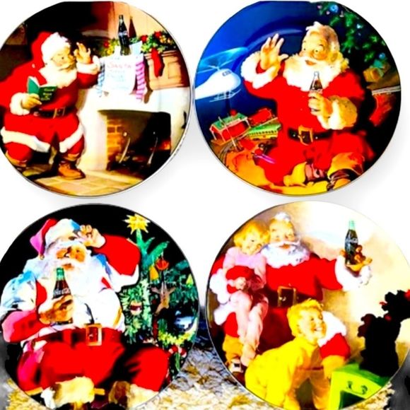 2002 Coca Cola “Holiday Portrait” salad plates - Picture 1 of 2